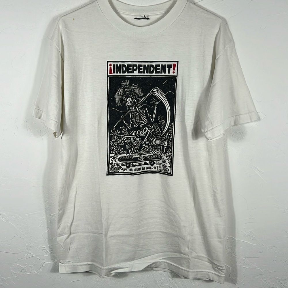 🔥🔥 Vintage Y2K INDEPENDENT SKATEBOARD Graphic Streetwear Skate Tee Sz M - GUC